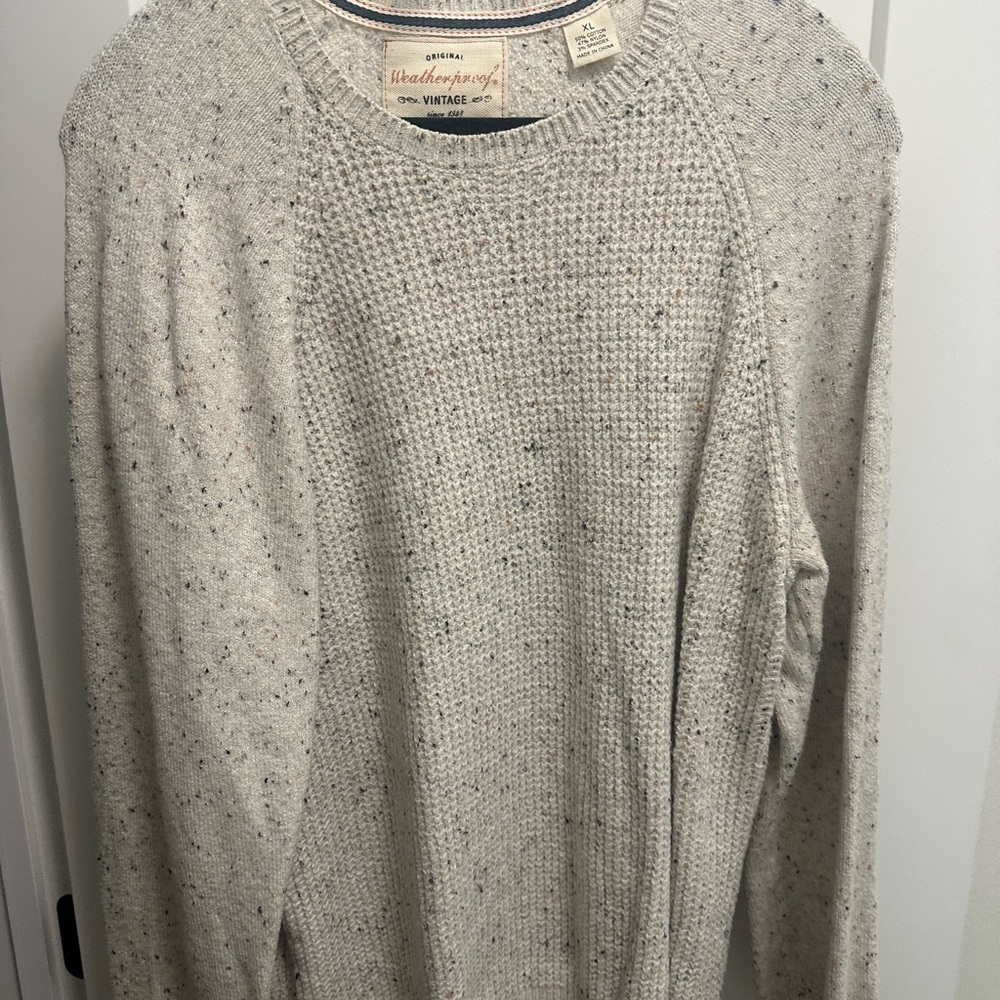 Weatherproof Vintage Speckled Crewneck Sweater (Beige XL)